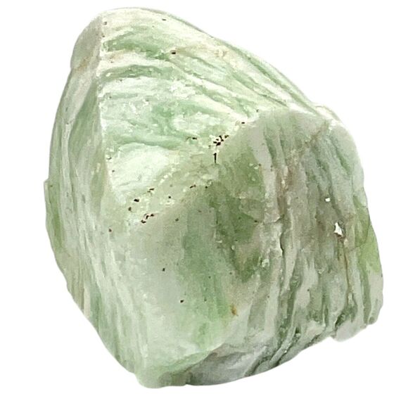 Mint Green White Frosty Swirl Art Glass Cullet Glowing Manganese Slag #5GX15 - Picture 3 of 9